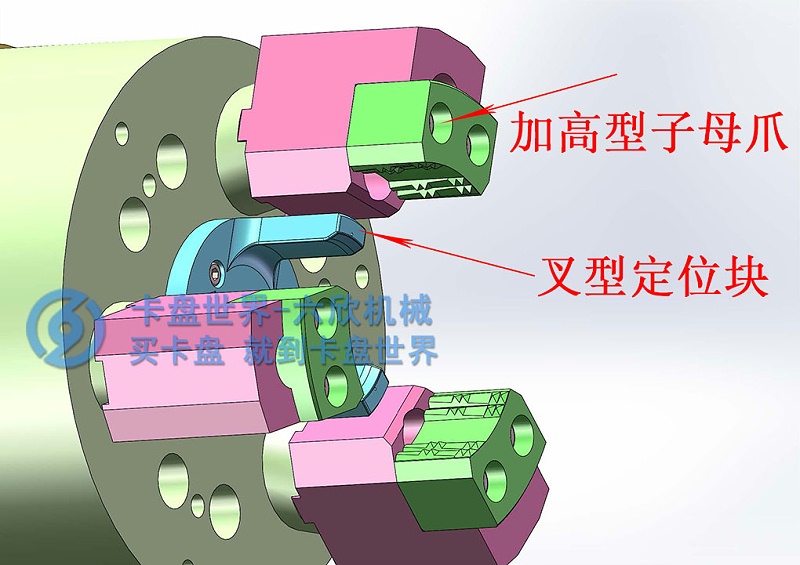 喇叭形工件后拉卡盤夾持方案